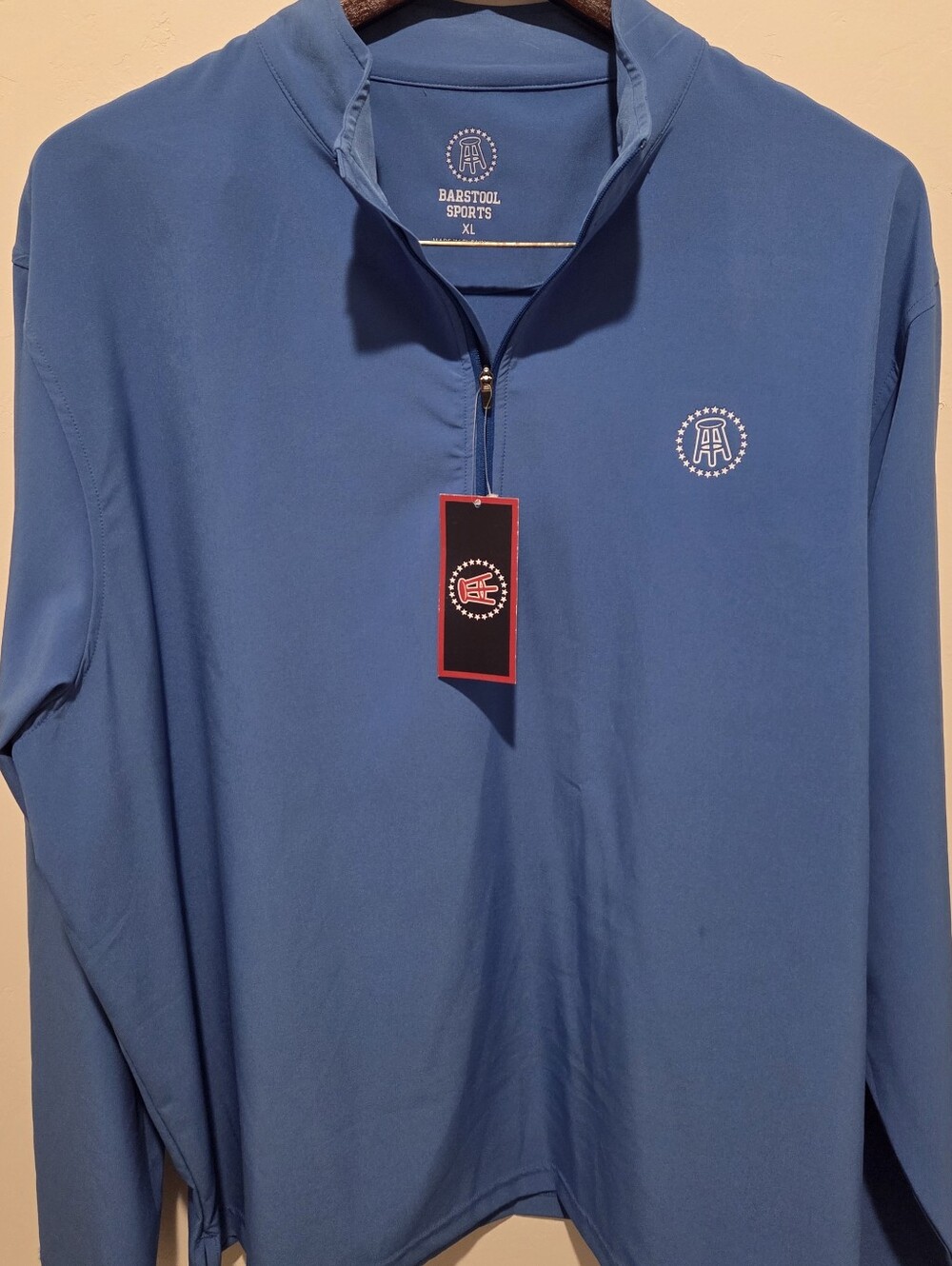 NWT Barstool Sports Blue Performance Quarter Zip Pullover Men’s XL